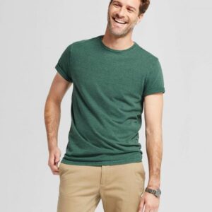 Comfortable Style Round Neck Green T Shirt